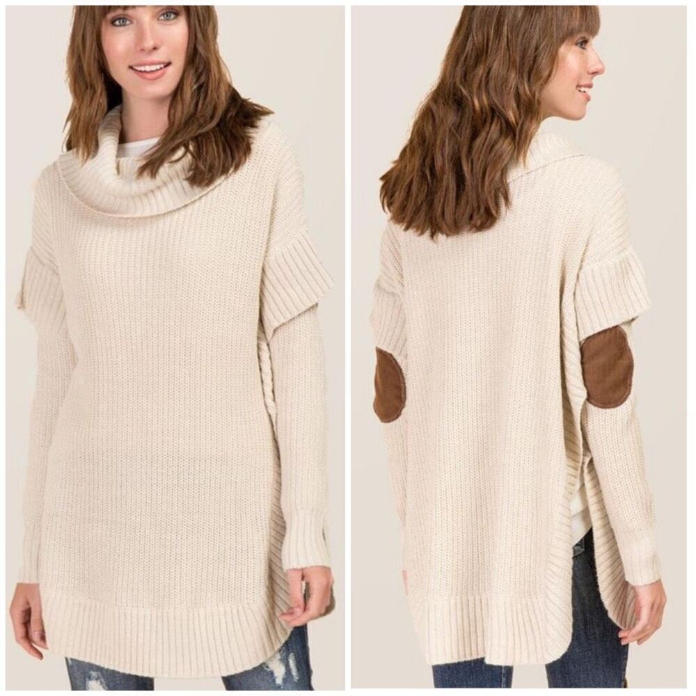 R D Style Elbow Patch Poncho Size Small - image 1